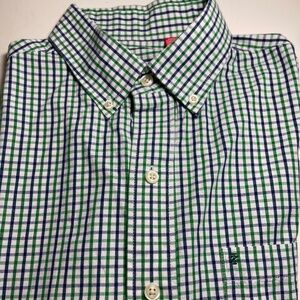 Men’s‎ IZOD Blue & Green Plaid Pocketed Button-Down Long Sleeve Shirt